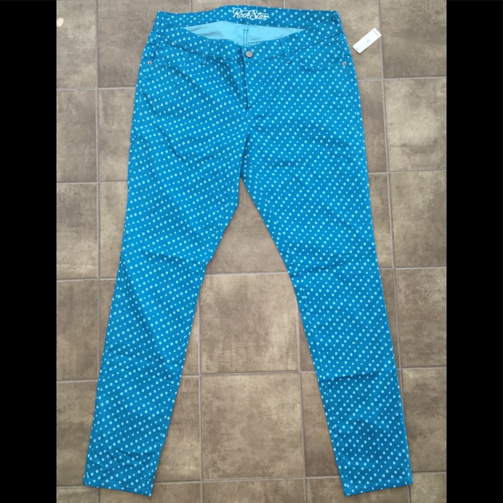 *Tall/Plus* Old Navy Turquoise Jeans w/Polka Dots